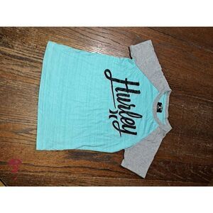 Youth Kids Size Small Hurley Short Sleeve Grey Blue Black Tee Tshirt Top